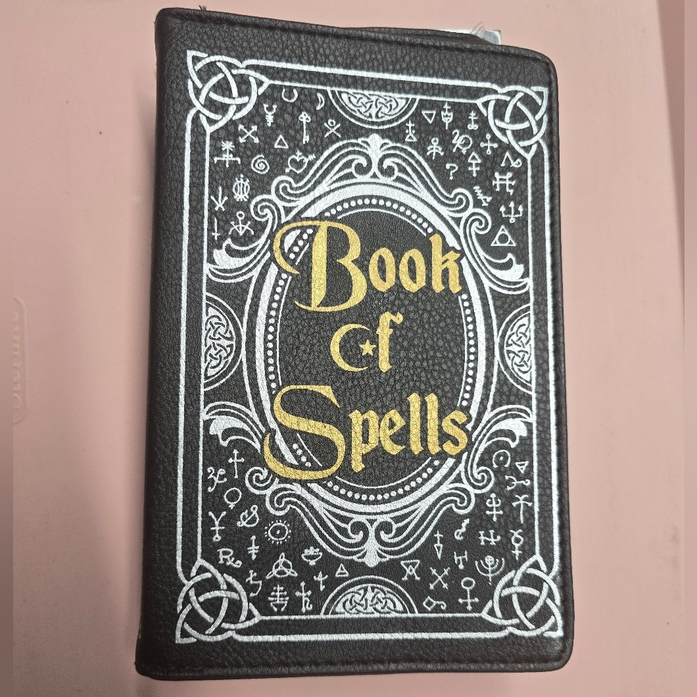 Leather Zipper Spell Boom Purse